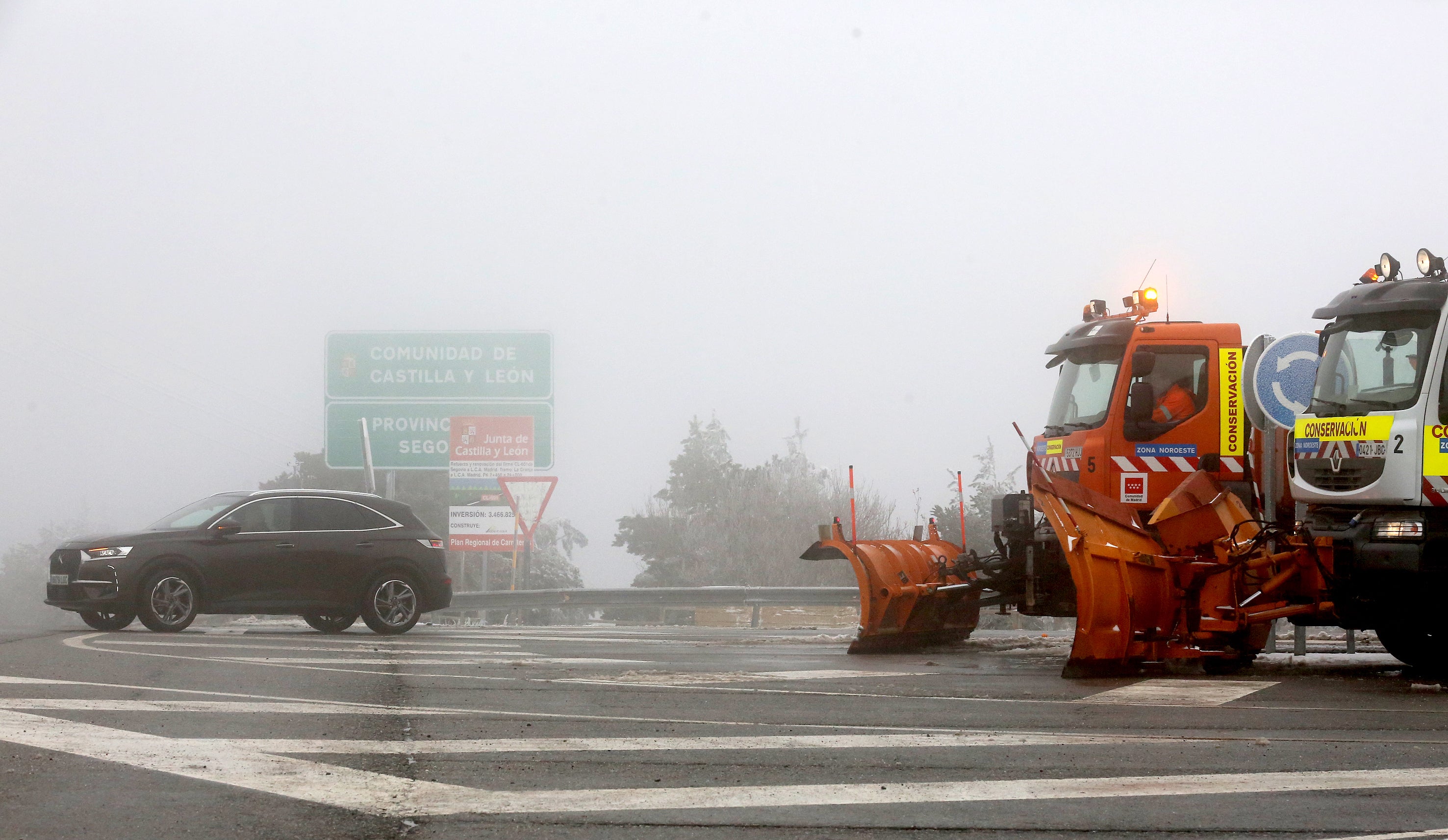 El final del otoño cubre de nieve la vertiente segoviana de la sierra de Guadarrama