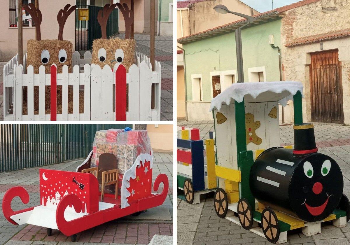 Un poblado navideño de materiales reciclados en La Parrilla