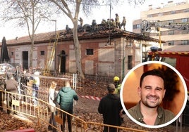 El restaurante La Maruquesa, después del incendio y, en detalle, el dueño Diego Rodríguez.