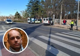 Lugar del atropello mortal en el Real Sitio de San Ildefonso y Samuel Alonso, alcalde del municipio.