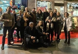 Representantes de las instituciones organizadoras del concurso, este jueves durante una visita a las zonas comerciales.