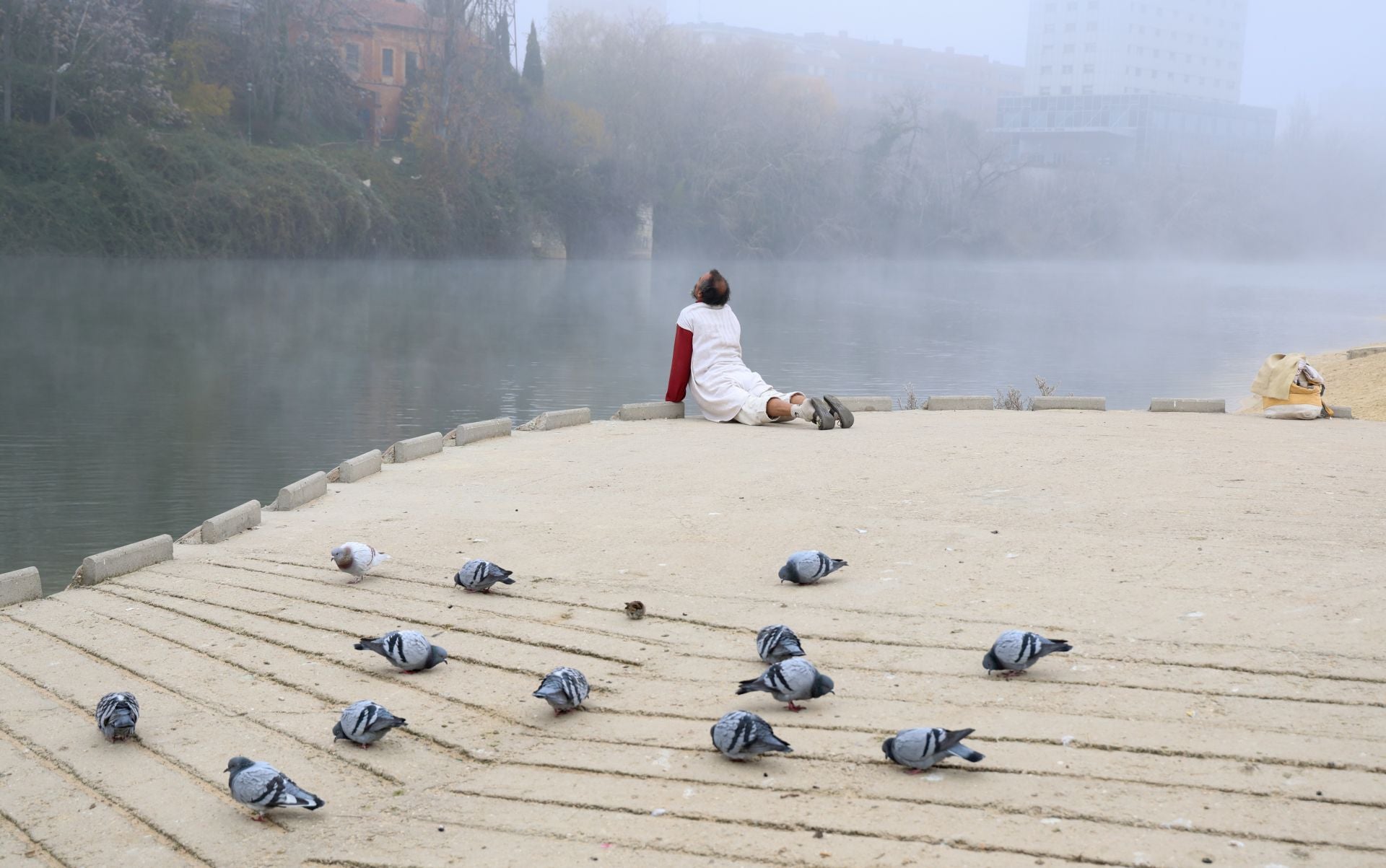 Mañana de niebla y cencellada en Valladolid