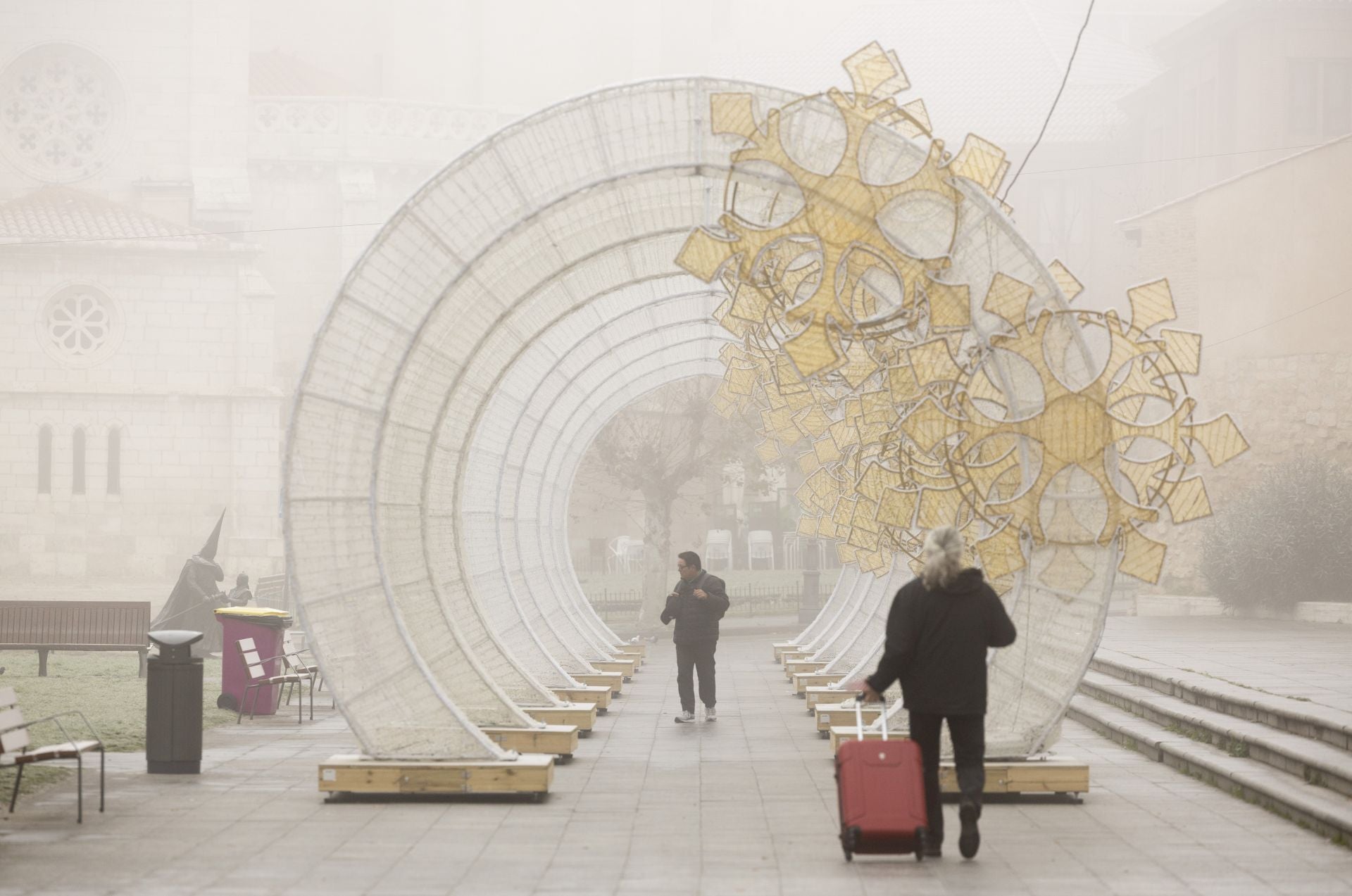 Mañana de niebla y cencellada en Valladolid