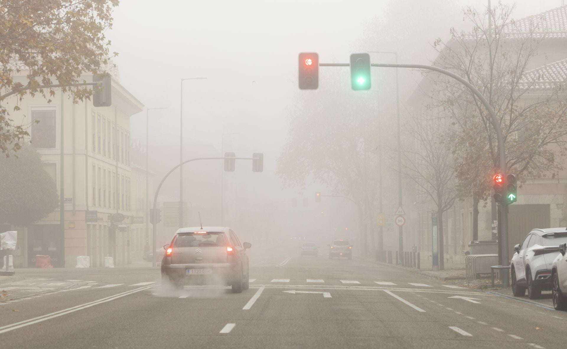 Mañana de niebla y cencellada en Valladolid
