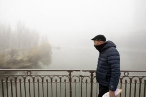 Mañana de niebla y cencellada en Valladolid