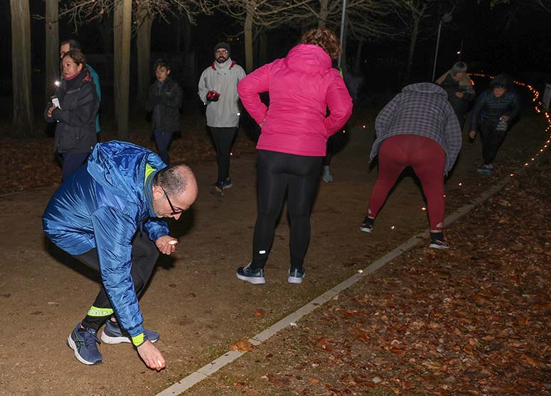 Correr entre velas en Palencia, un entrenamiento simpático
