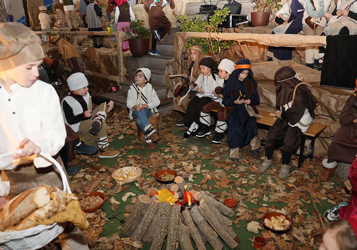 Recreación del belén viviente, este jueves en La Salle.