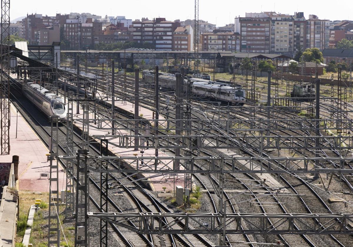 Playa de vías actual de la estación Campo Grande de Valladolid.