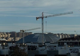 Grúas en Arroyo de la Encomienda, en 2019.