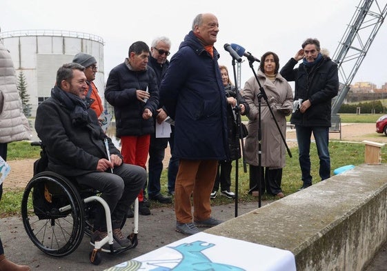 El escritor Gustavo Martín Garzo, esta mañana, durante la presentación del audiolibro 'Pucelita la sirena del río Pisuerga'.