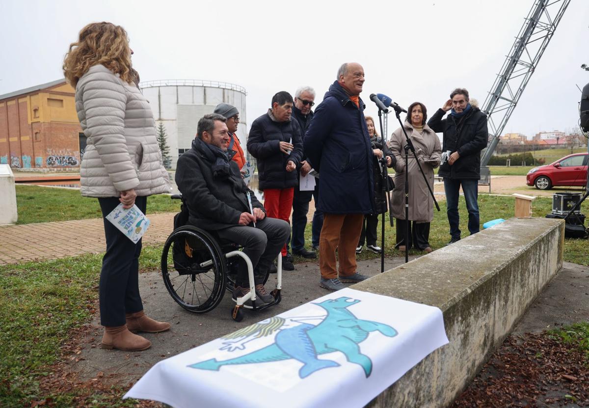 El escritor Gustavo Martín Garzo, esta mañana, durante la presentación del audiolibro 'Pucelita la sirena del río Pisuerga'.