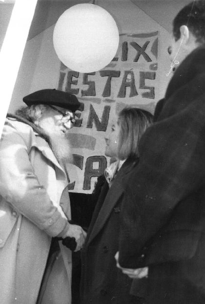 Félix Cuadrado Lomas en una visita a la localidad.