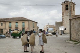 Un rodaje en un pueblo de Segovia.