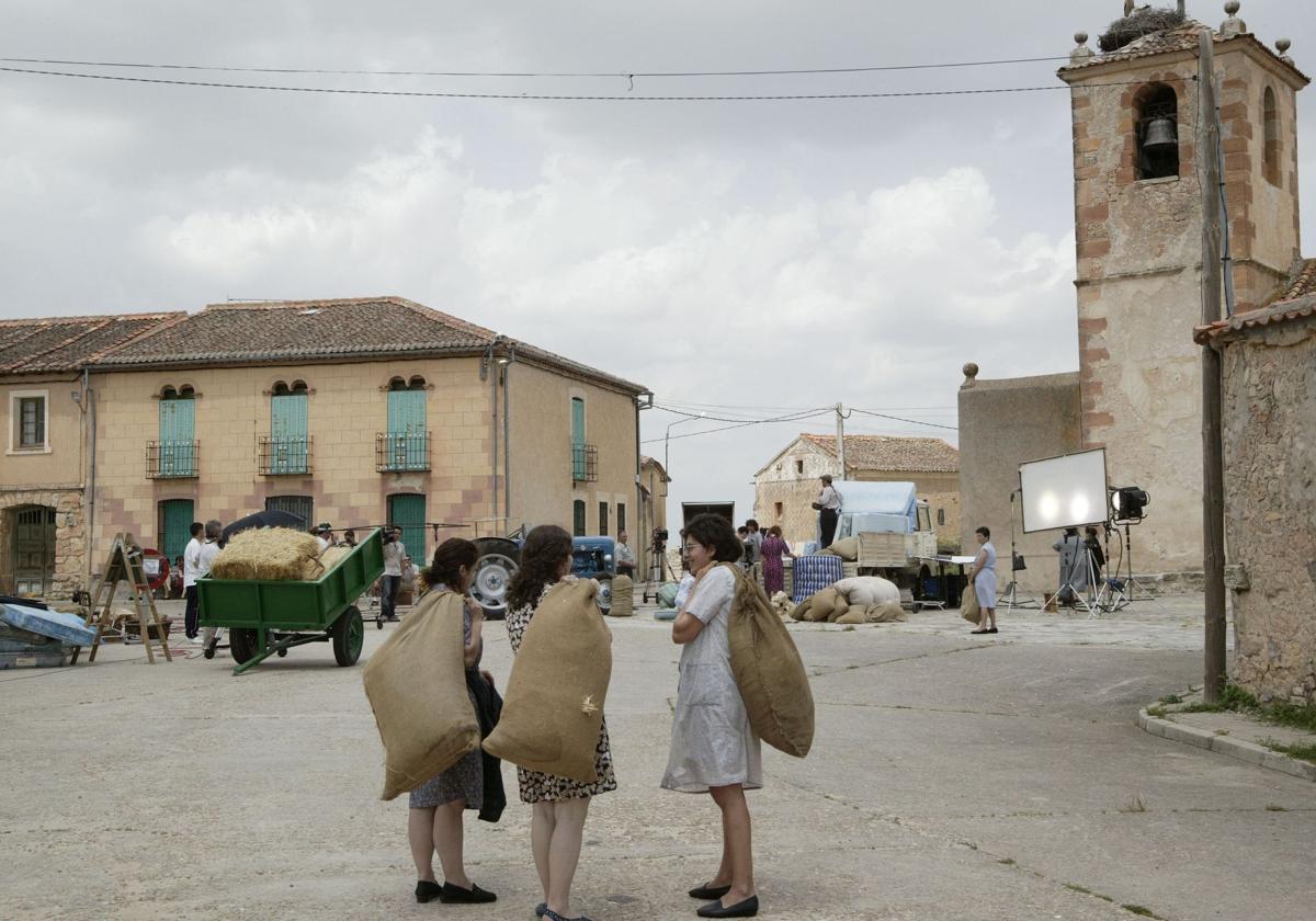 Un rodaje en un pueblo de Segovia.