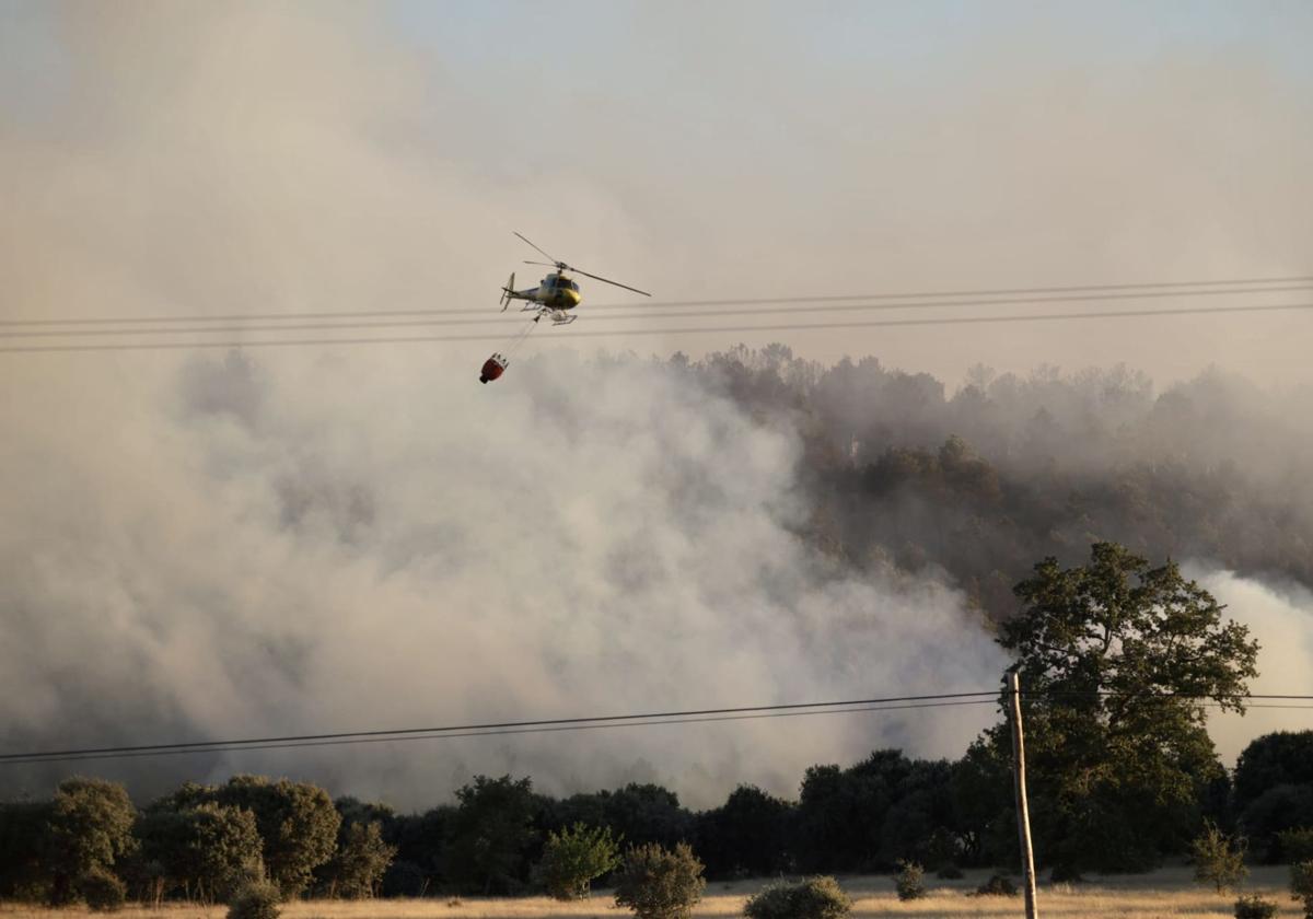 Imagen de archivo de un incendio forestal en Trabazos, en la provincia de Zamora.