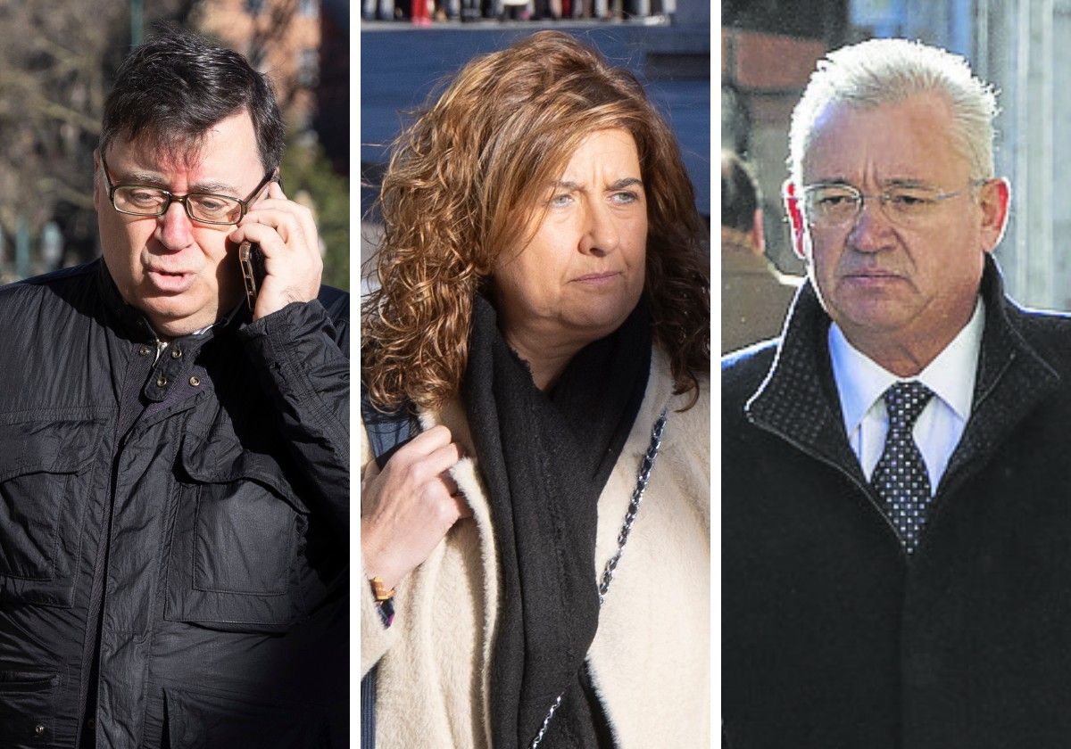 Los tres cargos del PP en la Junta de Castilla y León con condenas en la sentencia de la Perla Negra: los exviceconsejeros Rafael Delgado y Begoña Núñez y Juan Carlos Sacristán, exdelegado de la Junta en Valladolid.