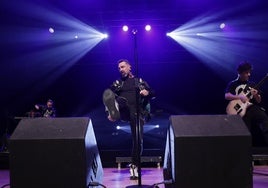 Jordi Sánchez, durante el concierto de OBK en la Sala Sinfónica del Miguel Delibes.