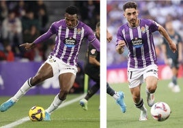 Juma Bah y Raúl Moro, en sendos partidos con el Real Valladolid