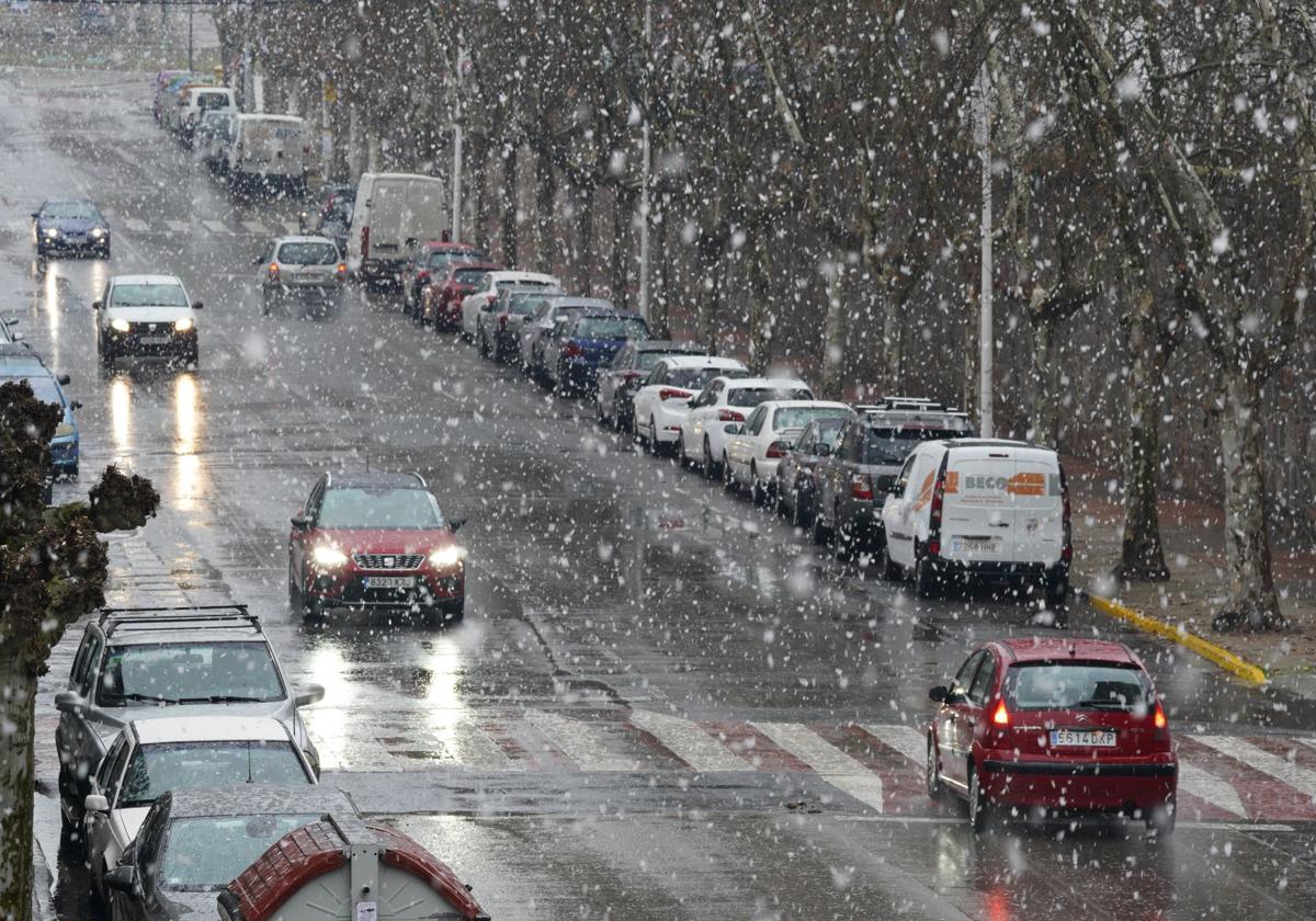 Nieve en Ponferrada.