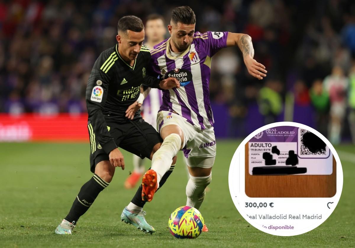 Uno de los últimos encuentros entre el Real Valladolid y el Real Madrid. En el detalle, captura de uno de los diferentes anuncios en la red.