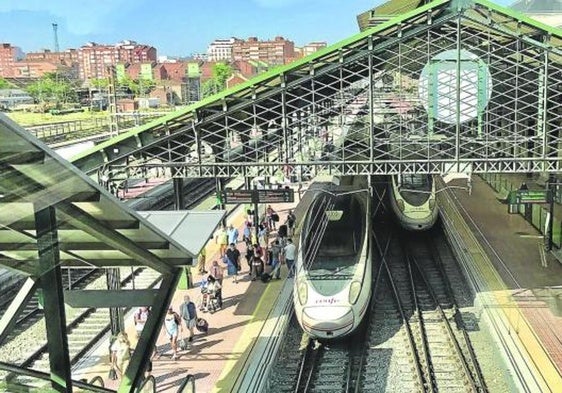 Los andenes de la estación Campo Grande de Valladolid.