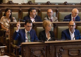 Concejales del PSOE en el Ayuntamiento de Valladolid, en un Pleno anterior.