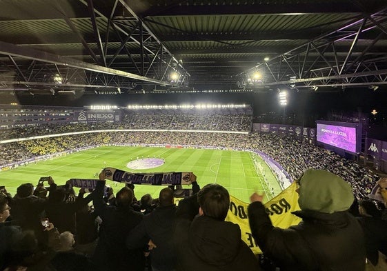 Público en las gradas del estadio Zorrilla, antes del último partido entre el Real Valladolid y el Real Madrid