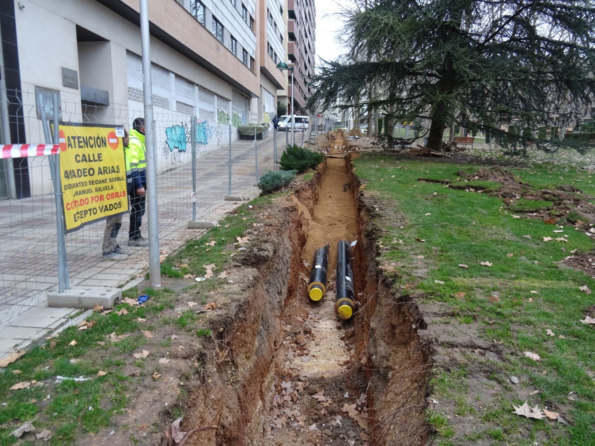 Las imágenes de las obras de la red de calor en Parquesol