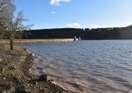 Vista del embalse de Aguilar en la jornada de este miércoles 29 de enero