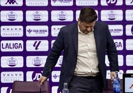 Domingo Catoira, en la sala de prensa del estadio Zorrilla.