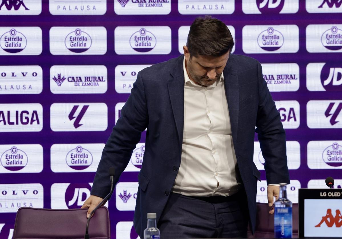 Domingo Catoira, en la sala de prensa del estadio Zorrilla.