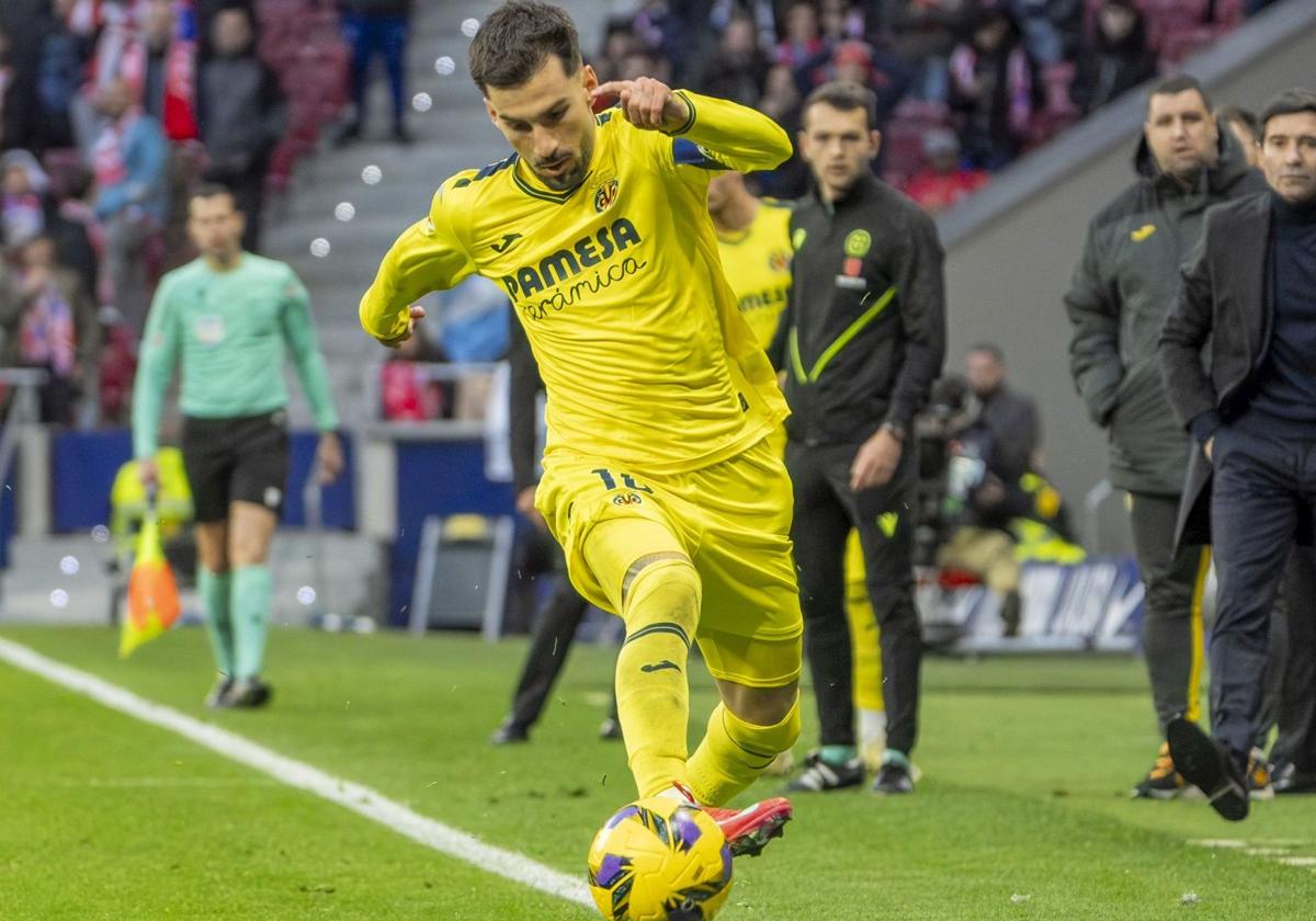 Álex Baena, durante el último Atlético de Madrid-Villarreal