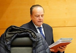 Mario Amilivia, presidente del Consejo de Cuentas, en una comparencia e las Cortes de Castilla y León