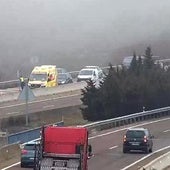 Un herido en una nueva colisión entre la niebla en la A-62 en Arroyo