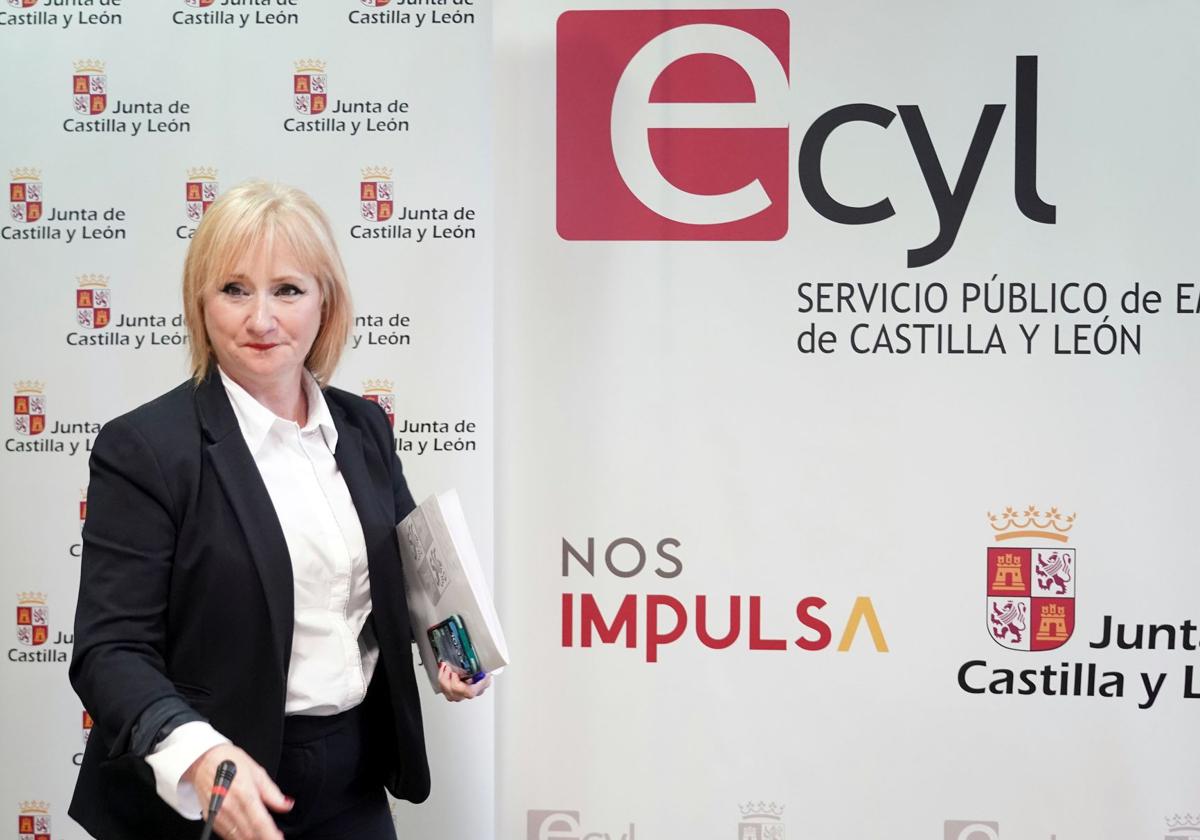 La consejera de Industria, Comercio y Empleo, Leticia García, este martes en Valladolid.