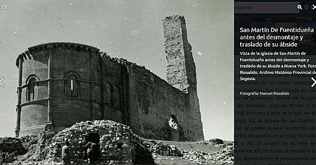 Imagen de la iglesia de San Martín de Fuentidueña con el ábside, en la web de Nostra et mundi.