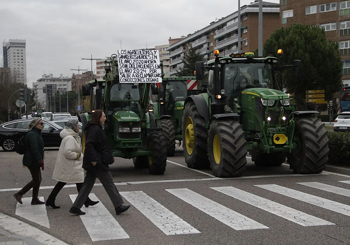 Protesta de los tractores en Valladolid el pasado mes de diciembre.