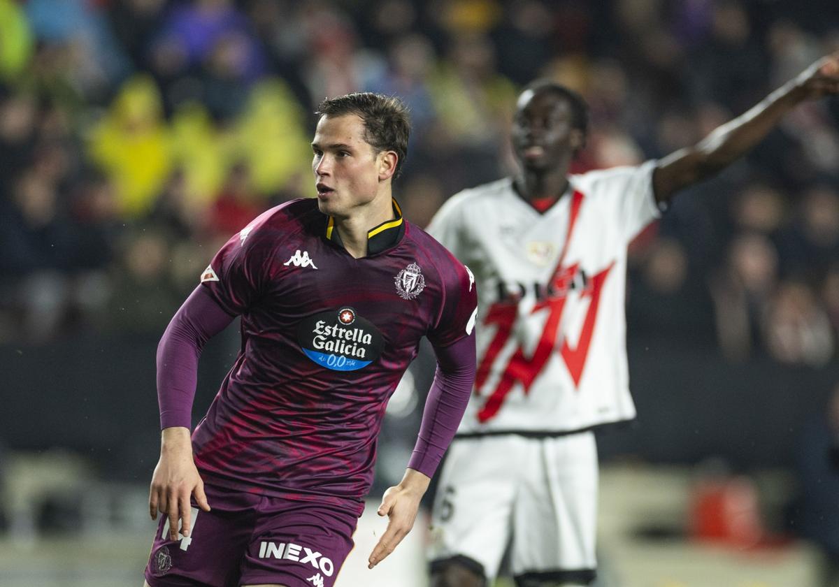 Juanmi Latasa, en el encuentro del pasado viernes ante el Rayo Vallecano en Madrid.