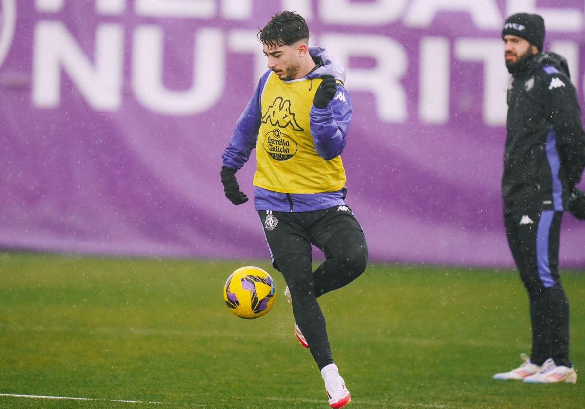 Raúl Moro, durante el entrenamiento del pasado lunes.