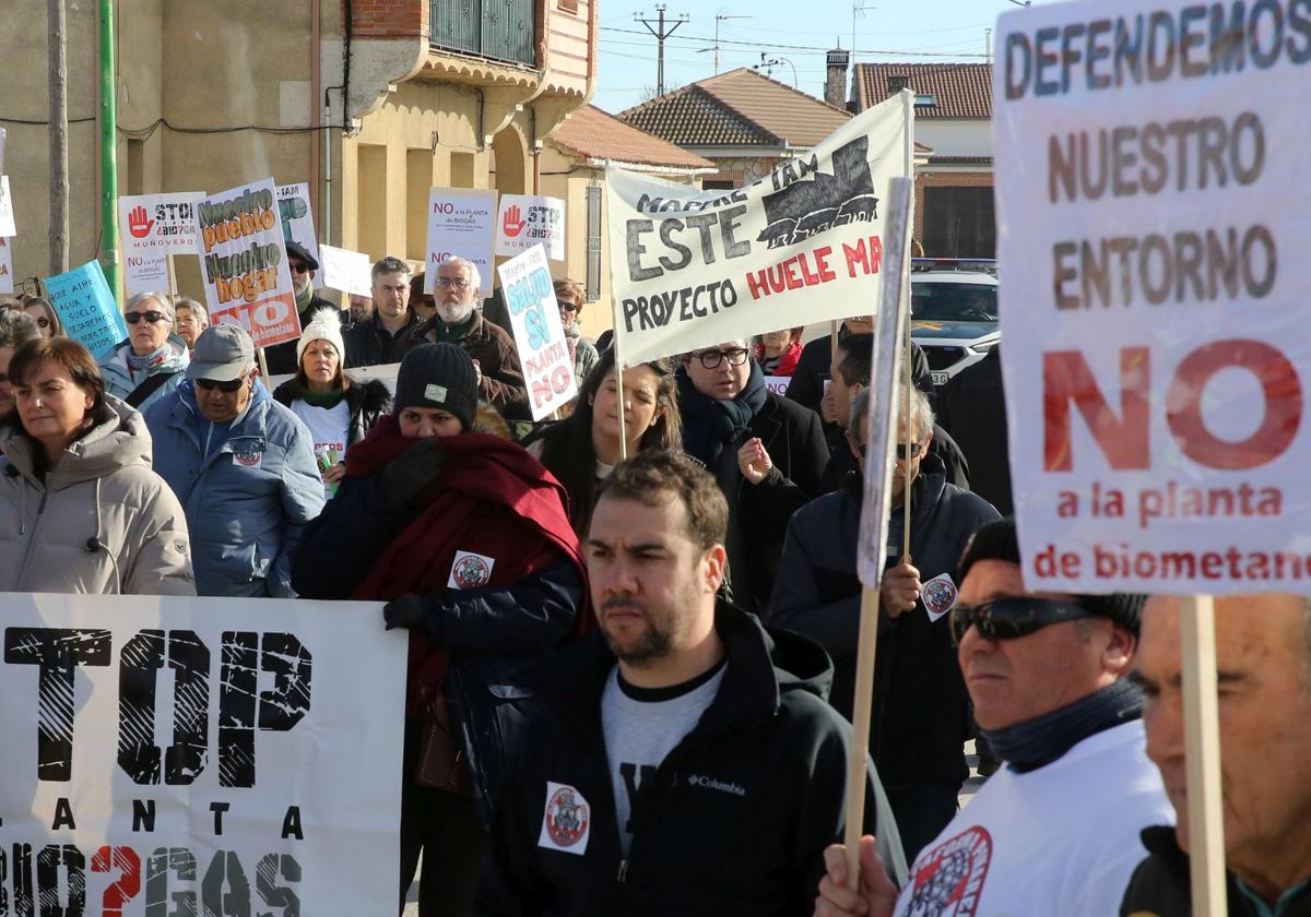 Manifestación vecinal contra la planta de biometano celebrada el pasado 19 de enero.