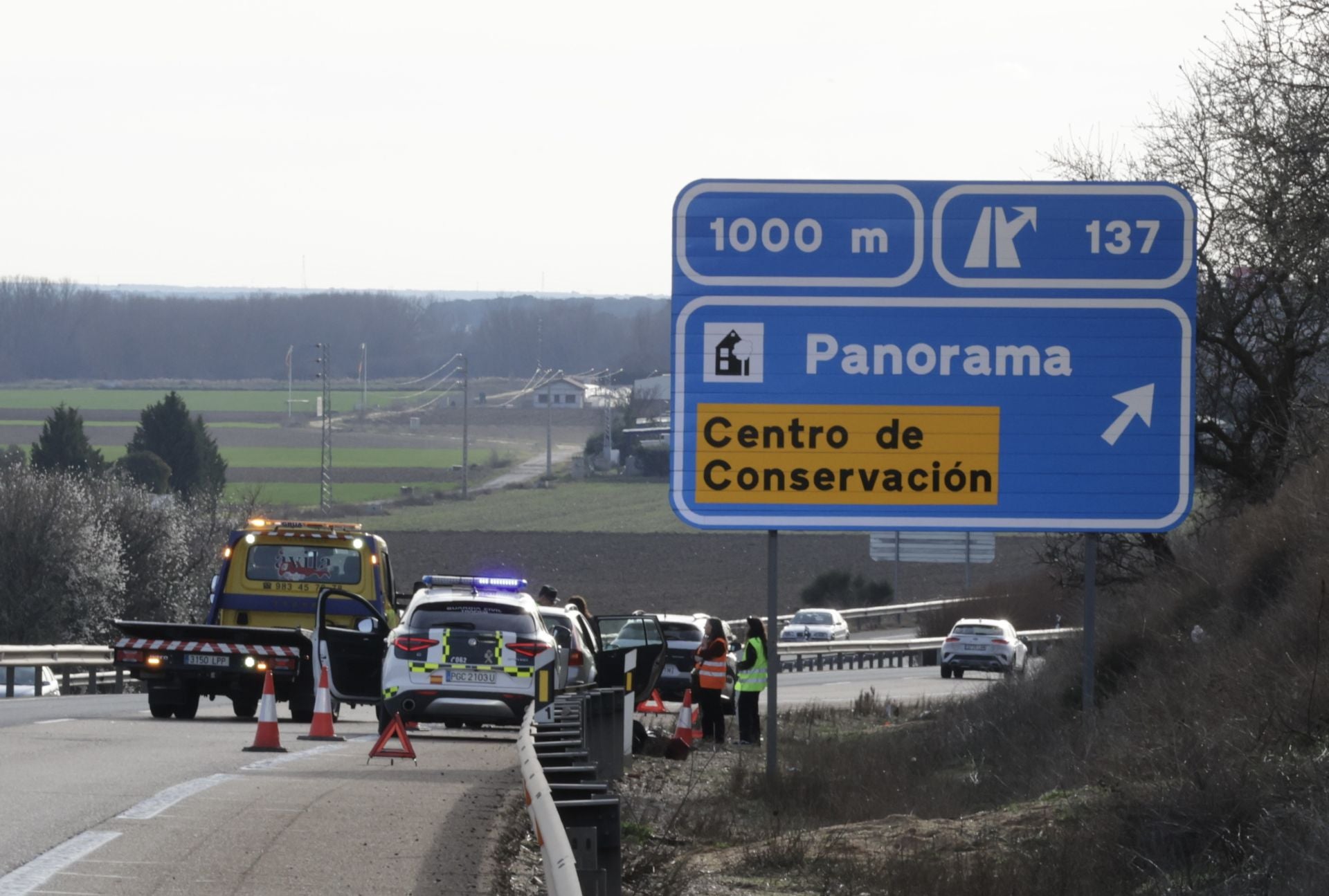 Las imágenes del accidente y las retenciones a la altura de Simancas