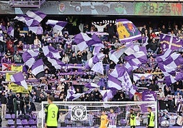 Grada de animación del estadio José Zorrilla.