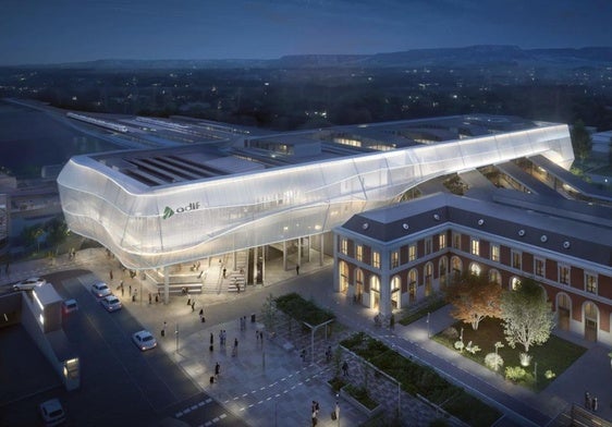 Infografía de la nueva estación de trenes de Valladolid.
