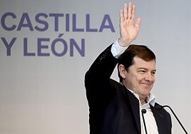 Alfonso Fernández Mañueco, durante el acto en Burgos.