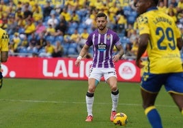 Javi Sánchez, en el encuentro de ida en Gran Canaria