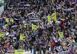 Aspecto de la grada de Zorrilla en el partido ante el Real Betis.