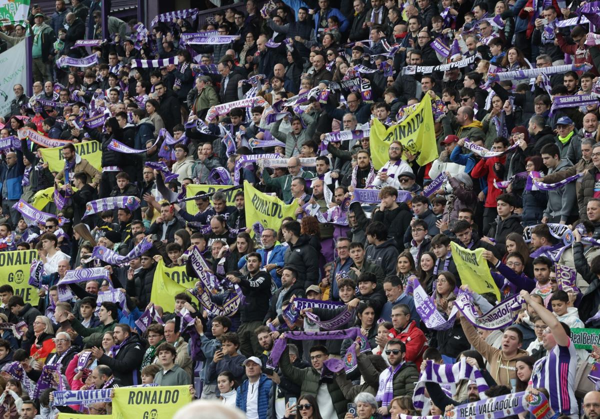 Aspecto de la grada de Zorrilla en el partido ante el Real Betis.