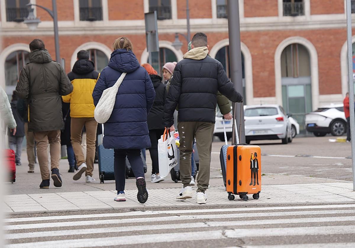 Turistas en Valladolid durante la pasada Navidad.