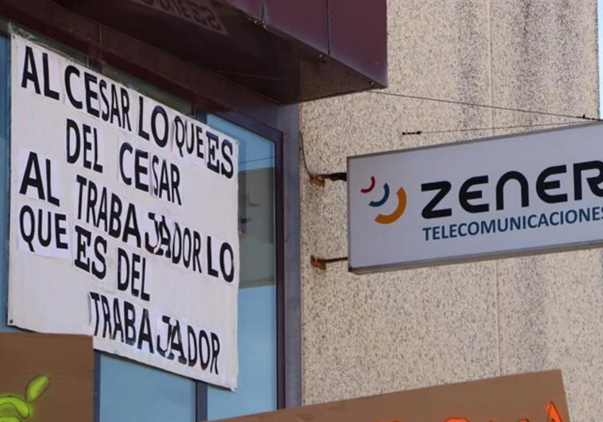 Protestas en la última huelga de la empresa.