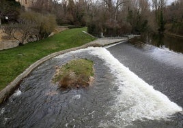 El río Eresma a su paso por la ciudad de Segovia esta semana.